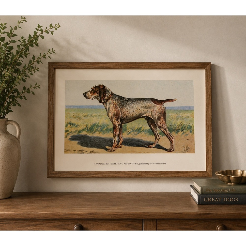 Old World Prints‎ Mans Best Friend III Dog Print C Mahler NO FRAMES